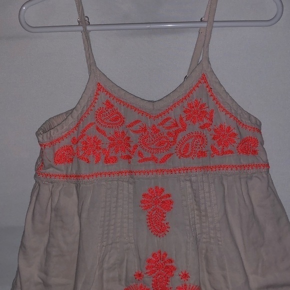 Kid's Mimi & Maggie Light Pink & Coral Embroidered Dress - Picture 3 of 7